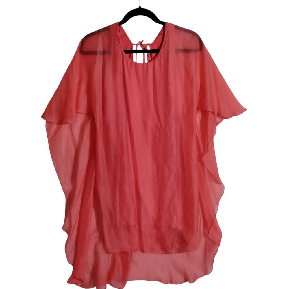 Tommy Bahama Lanai Breeze Double Layer Tunic Beach Coverup Paradise Coral S